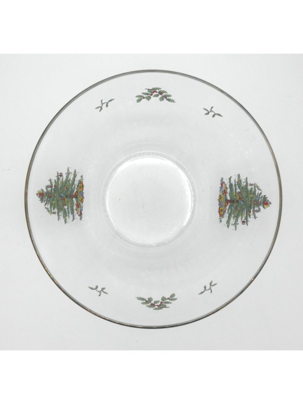 Christmas Tree by Spode Large Glass Salad Bowl 9 Inch Pattern: SP CHT - Picture 7 of 8